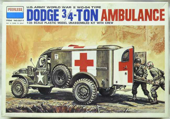 Peerless 1/35 Dodge 3/4 Ton Ambulance WC-54, 3511 plastic model kit